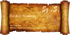 Szuhi Simeon névjegykártya